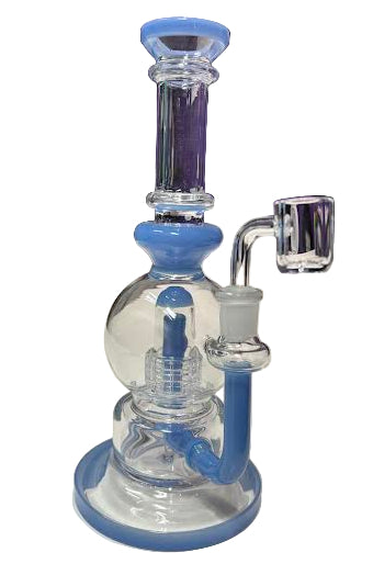 10” In-Line Perc Bubble Dab Rig - Light Purple