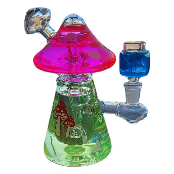 Neon Freezable Magic Mushroom Bubbler w/ Freezable Bowl