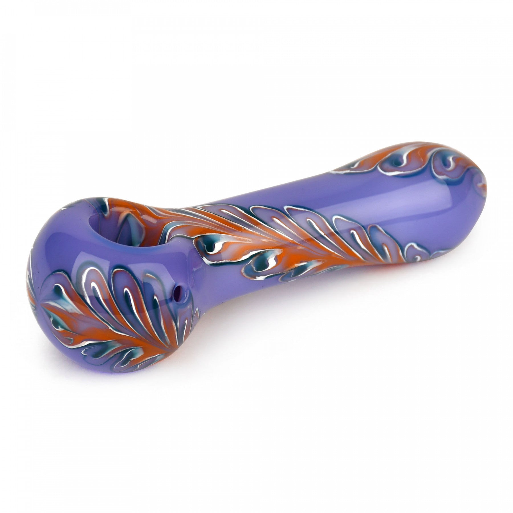 RED EYE GLASS® 4.5" Purple 1/2 Paisley Hand Pipe