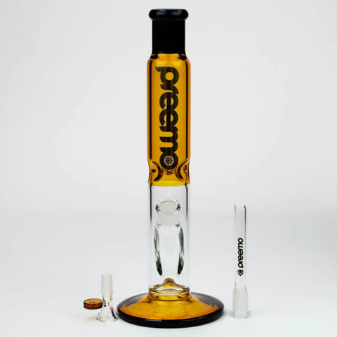 PREEMO 14'' Black & Gold Straight Tube Bong