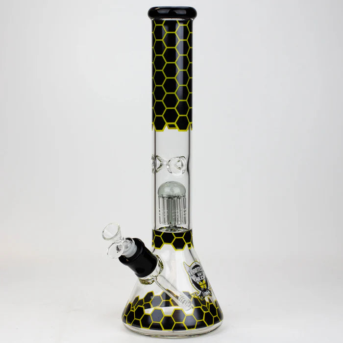 PROTECT YA NECK! 15.5" Killa Bees Glass Beaker Bong w/ Percolater