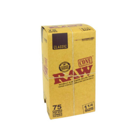 RAW 1¼ Classic Pre-Rolled Cones (Pack of 75)