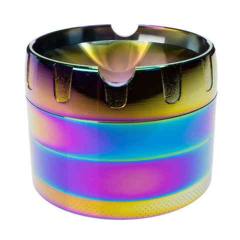 Iridescent 4piece Grinder With Ash Tray Lid