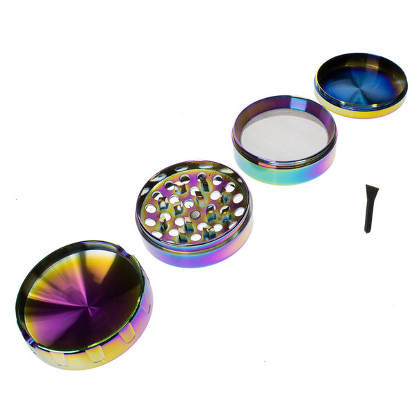 Iridescent Grinder With Ash Tray Lid