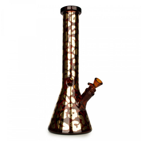 RED EYE GLASS 15" 7mm Leopard Print Beaker Bong