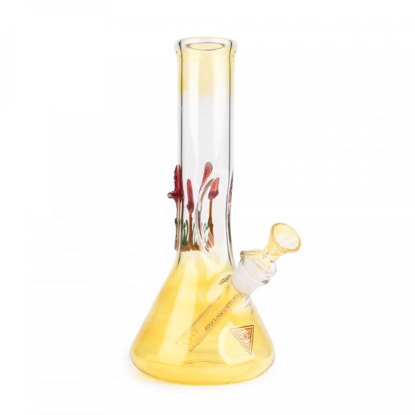 RED EYE GLASS 10" 5mm Iridescent Shroom Beaker Bong