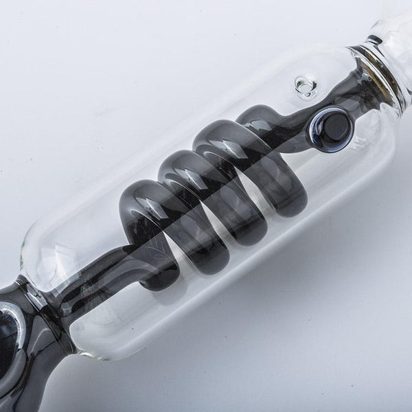 Freezable Glycerin Coil Glass Hand Pipe - Black