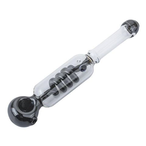 Freezable Glycerin Coil Glass Hand Pipe - Black