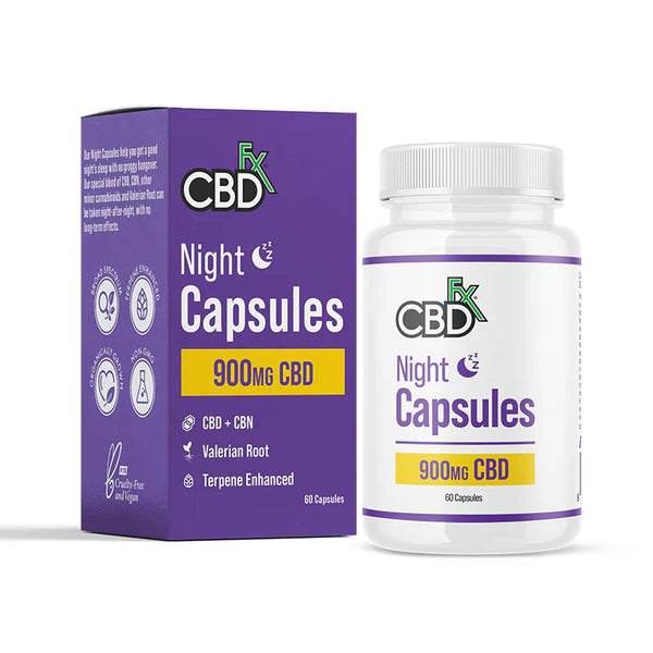 CBDFX Night Time Capsules 15mg CBD + 1.25mg CBN - Vegan | 50% OFF