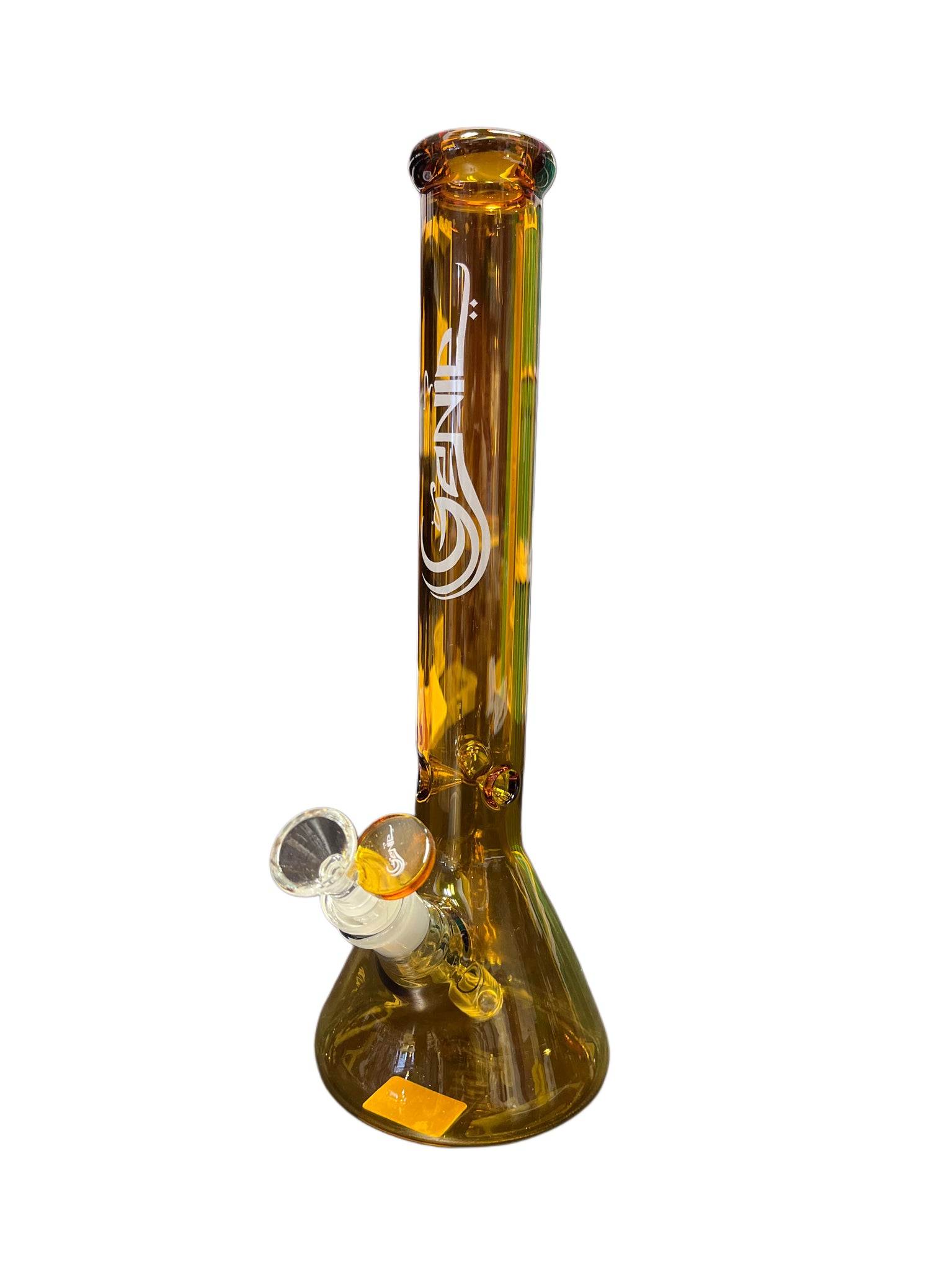 GENIE 12" 5mm Yellow iridescent Beaker Bong