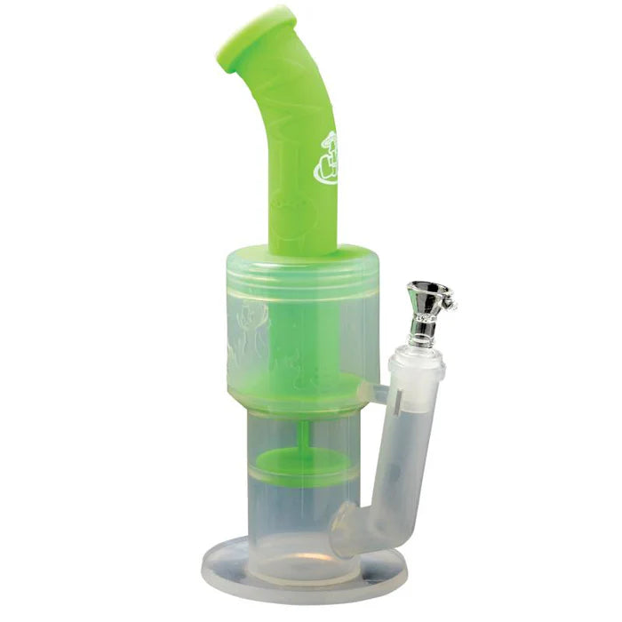 LIT 12-Inch Dual Perc Clear Silicone Water Pipe