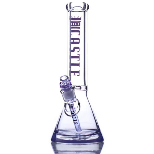 CASTLE GLASSWORKS 14" Coloured Logo Beaker Bong