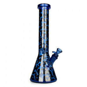 RED EYE GLASS 15" 7mm Leopard Print Beaker Bong