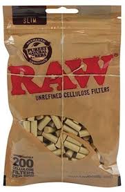 RAW Unrefined Cellulose Filters Slim Size 200-Pack