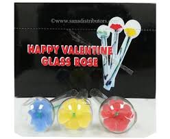 Happy Valentine Glass Rose