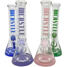 CASTLE GLASSWORKS 14" Coloured Logo Beaker Bong