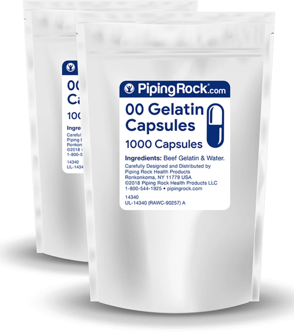 PIPING ROCK "00" Gelatin Capsules 1000-Pack