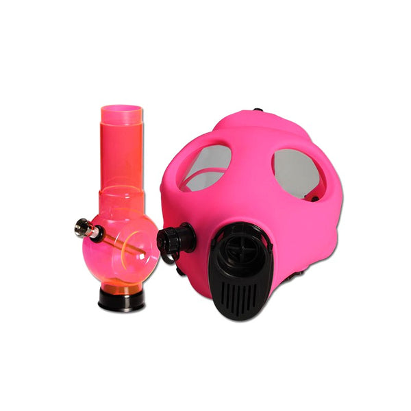 Pink Acrylic Gas Mask Bong