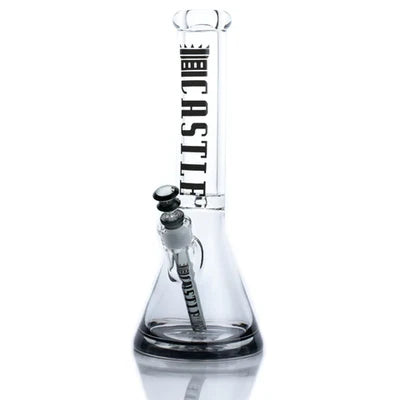 CASTLE GLASSWORKS 14" Coloured Logo Beaker Bong