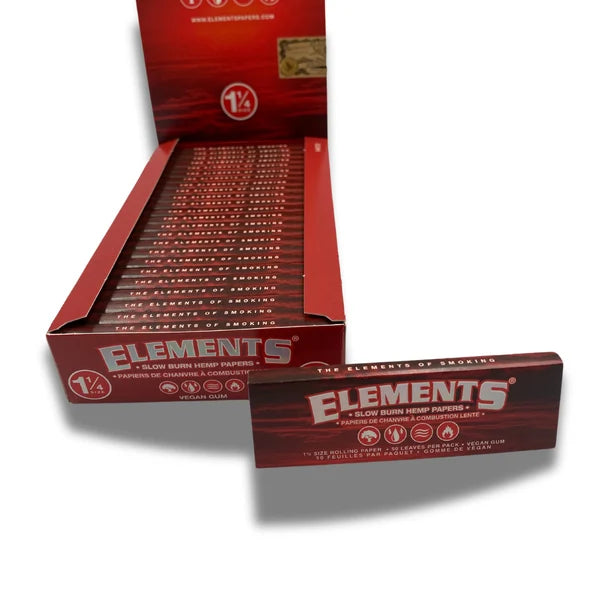 ELEMENTS Red Slow Burn Hemp Papers (1 1/4 Size)