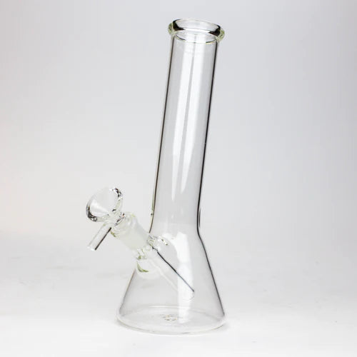 8" Clear Glass Bent Neck Beaker Bong