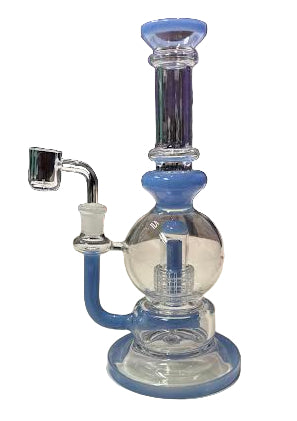 10” In-Line Perc Bubble Dab Rig - Light Purple