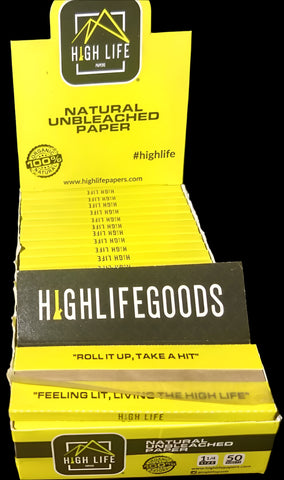 HIGH LIFE YELLOW Natural Unbleached Rolling Papers 1 1/4 Size