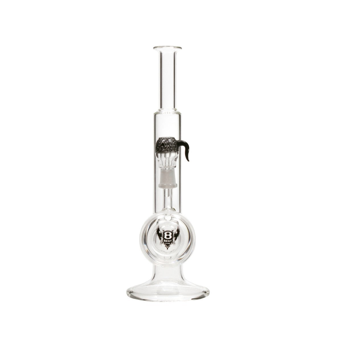 BENT GLASS B19 Orion - 12" 22mm-38mm Vertical Ring Perc Male Joint Dab Rig