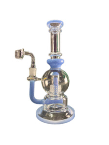 10” In-Line Perc Bubble Dab Rig - Light Purple