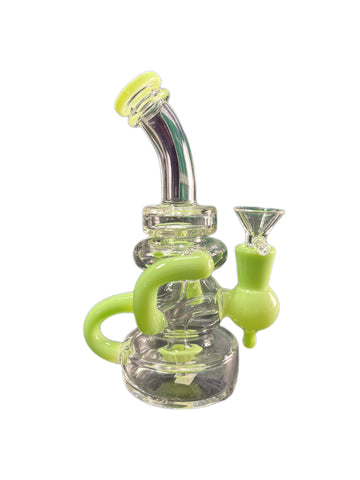 7.5” Recycler Mini Bubbler - Jade Green