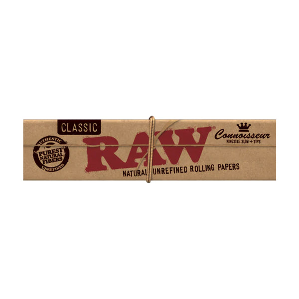 RAW Connoisseur Classic Papers & Tips (Single Wide & King Size)