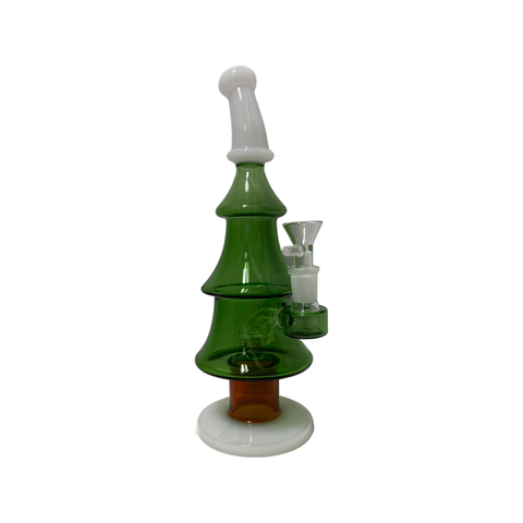 10” Christmas Tree Bubbler Bong